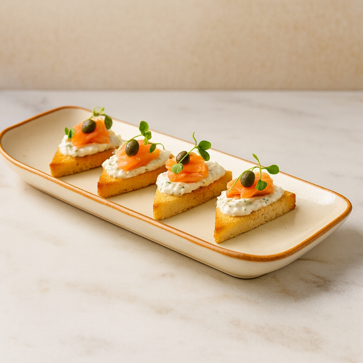 Bandeja Cilantro Artisan 16x12 cm Beige Porcelana 