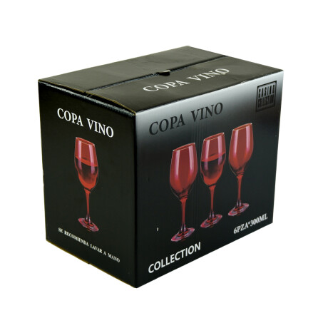 COPA VINO X6UDS VIDRIO ROJO COPA VINO X6UDS VIDRIO ROJO