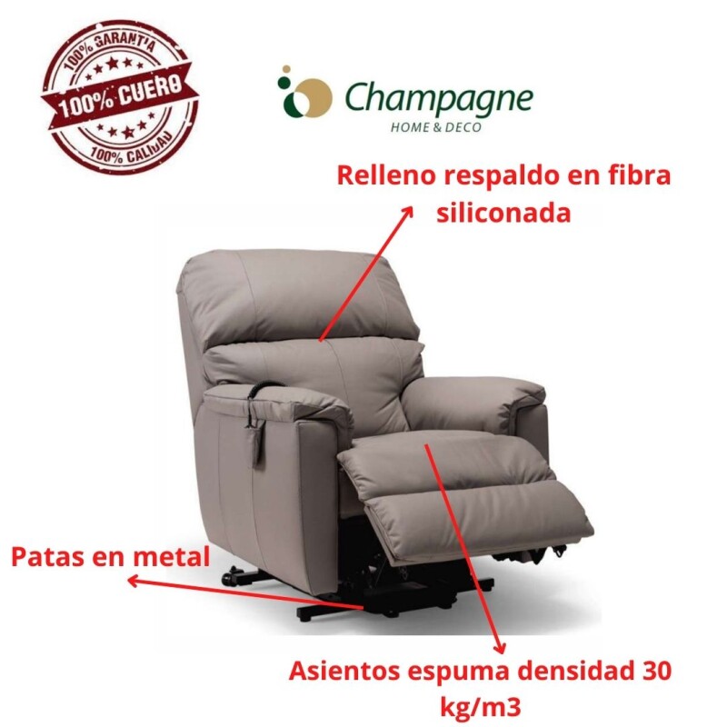 POLTRONA CUERO ASPEN - RECLINABLE - NEGRA POLTRONA CUERO ASPEN - RECLINABLE - NEGRA