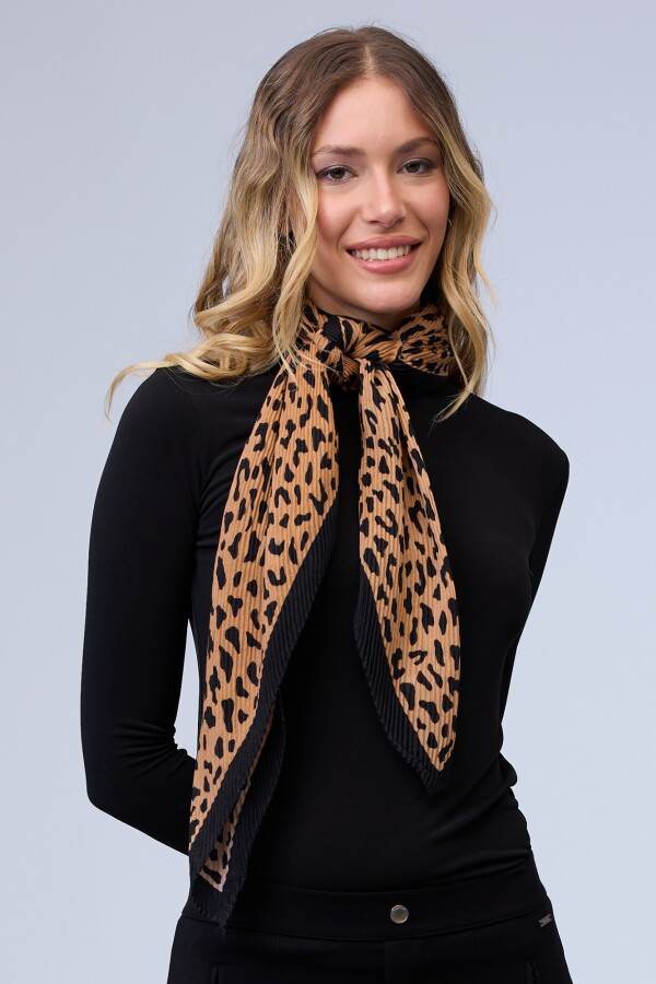 Pashmina Plisada NEGRO/TOSTADO