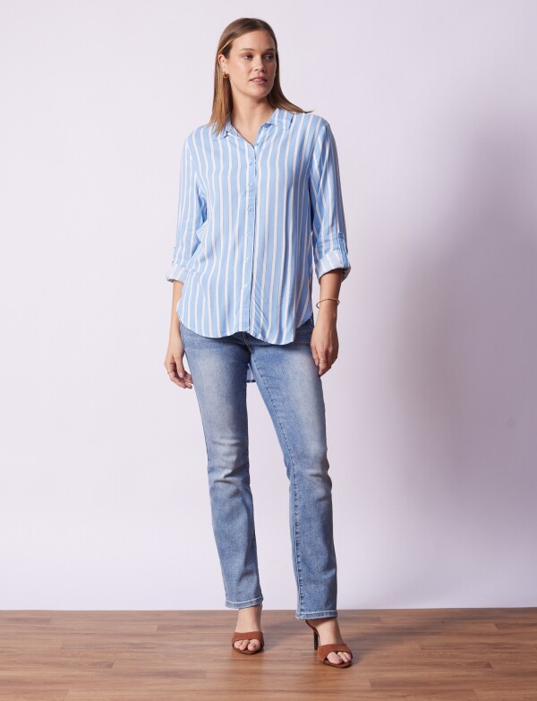 Camisa Lineas CELESTE/MULTI