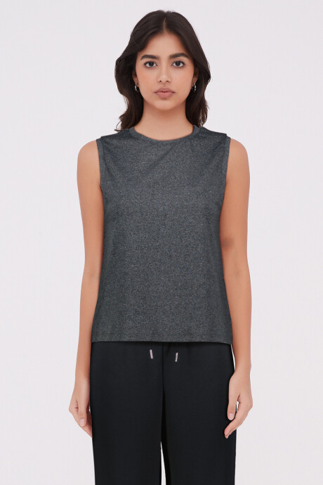 Musculosa Izelv Gris Melange Oscuro