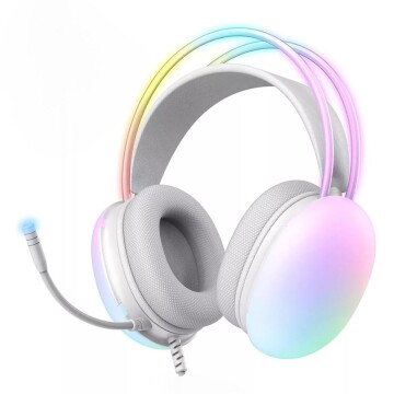 Auriculares Gamer Xtrike Me Gh-511 Luz Rgb Microfono 20W Variante Color Blanco