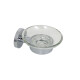 Pieza De Vidrio Con Base Porta Cepillo Metal Cromo Brillo