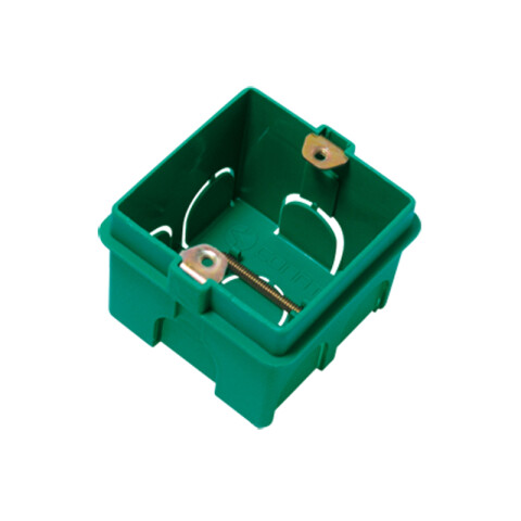 Caja plástica verde para embutir de brazo C10202