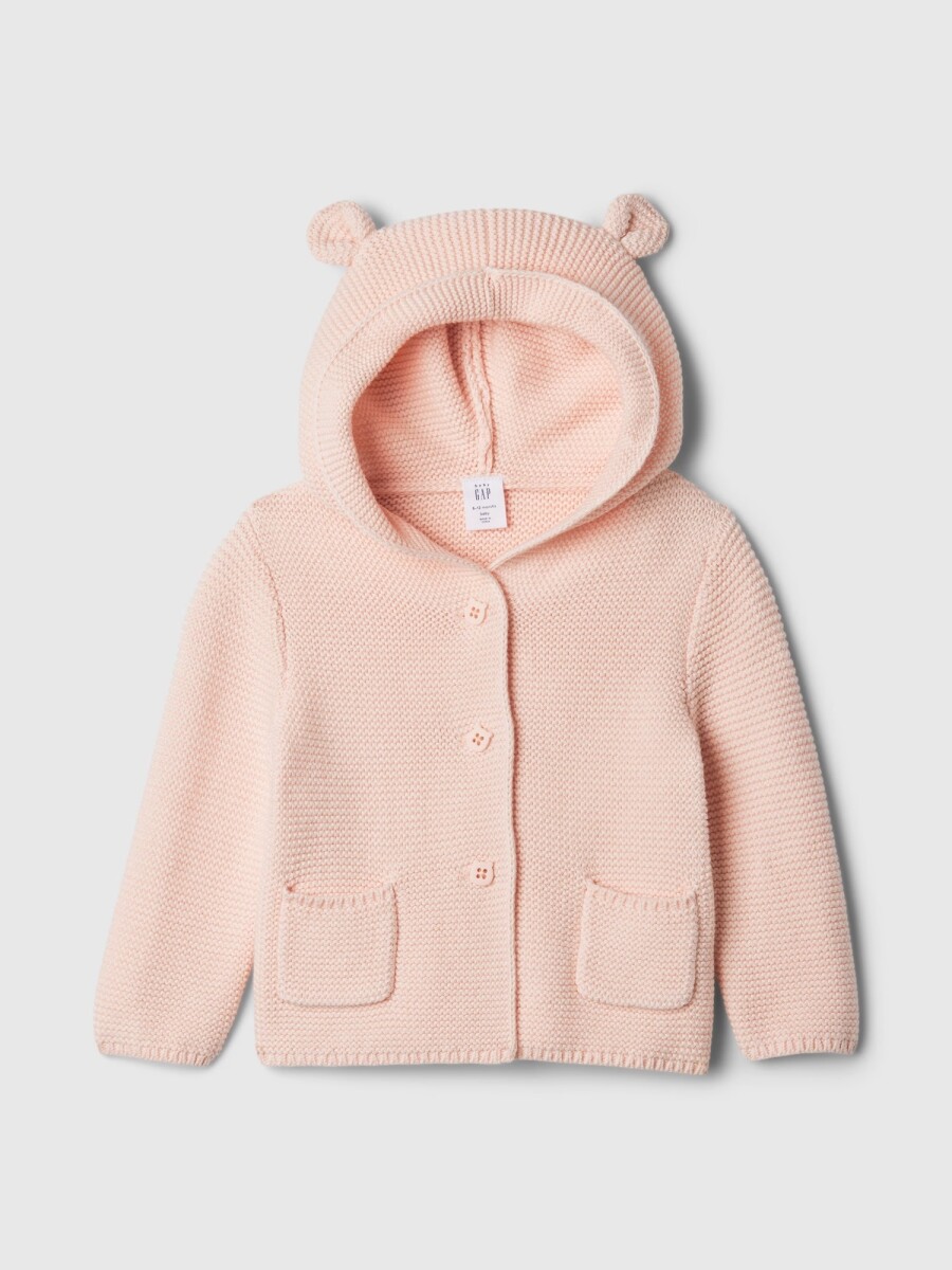 Saco Con Botones Y Capucha Bebé - Milkshake Pink 