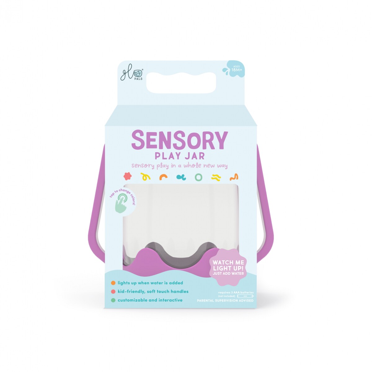 GP-JAR - Jarra De Juego Sensorial Antiderrame Color Violeta Glopals 