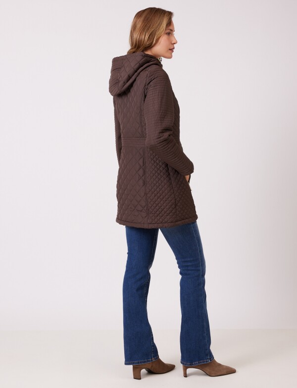 Campera Matelassé & Capucha MARRON