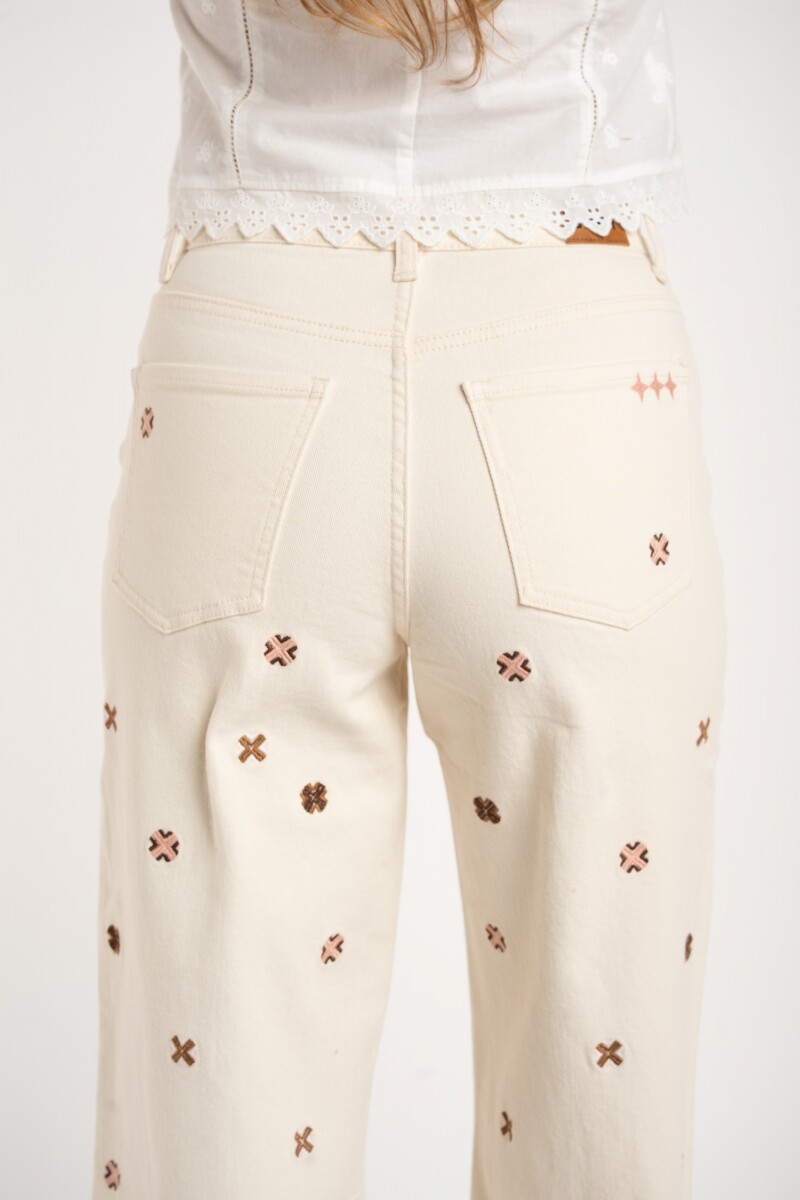 Jean Recto Bordado Off White