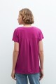 Blusa escote en V cereza