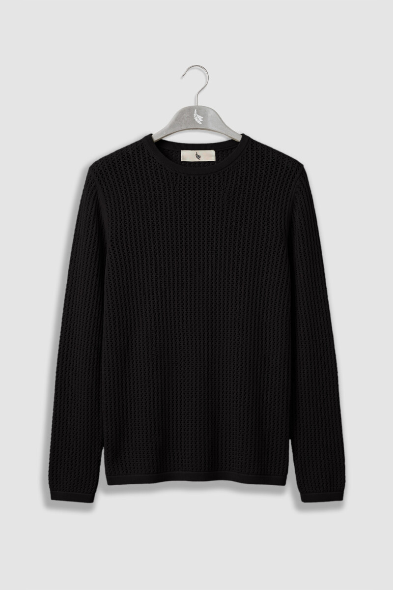 LONG SLEEVE KNITTED SHIRT Black