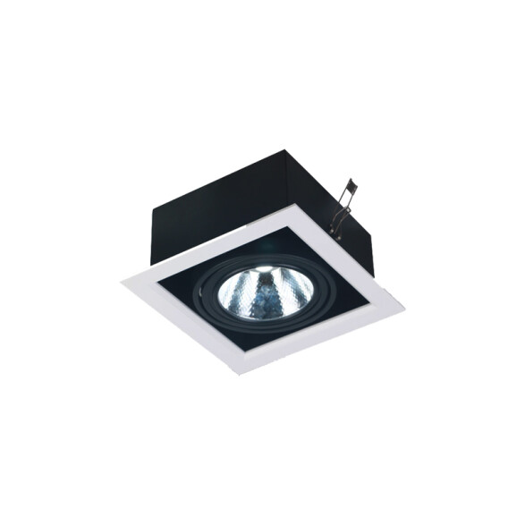 Downlight cuadrado marco blanco e int. negro AR111 IX9370