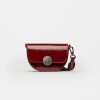 Mini Bag The Circle En Cuero Charol Arrugado Berry