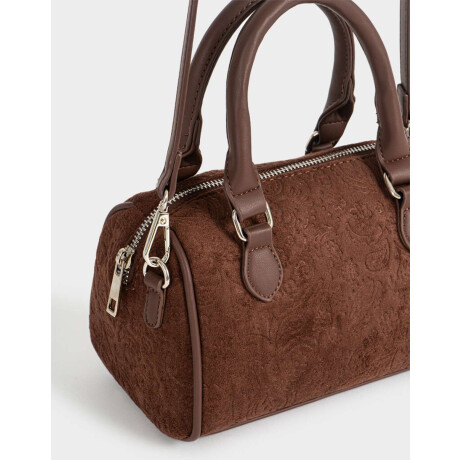 Cartera Bowling Suede Chocolate Marron Chocolate