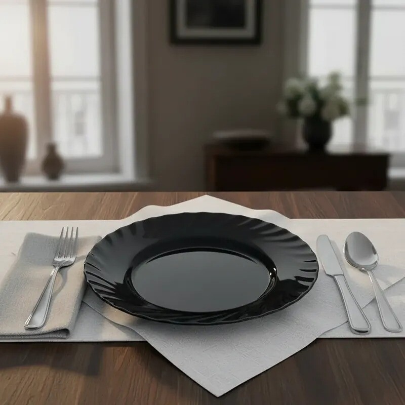 Plato Llano Negro 24cms -Trianon - Luminarc Plato Llano Negro 24cms -Trianon - Luminarc