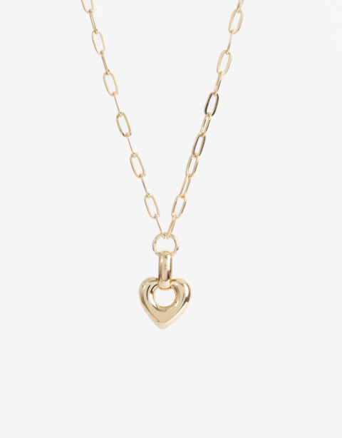 Cadena Corta con Dije Metal Collar Con Dije Corazón Bold. - Dorado