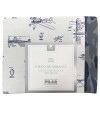 Juego Sábanas Pilar 200 Hilos 1 Plaza 100% Algodón Avion