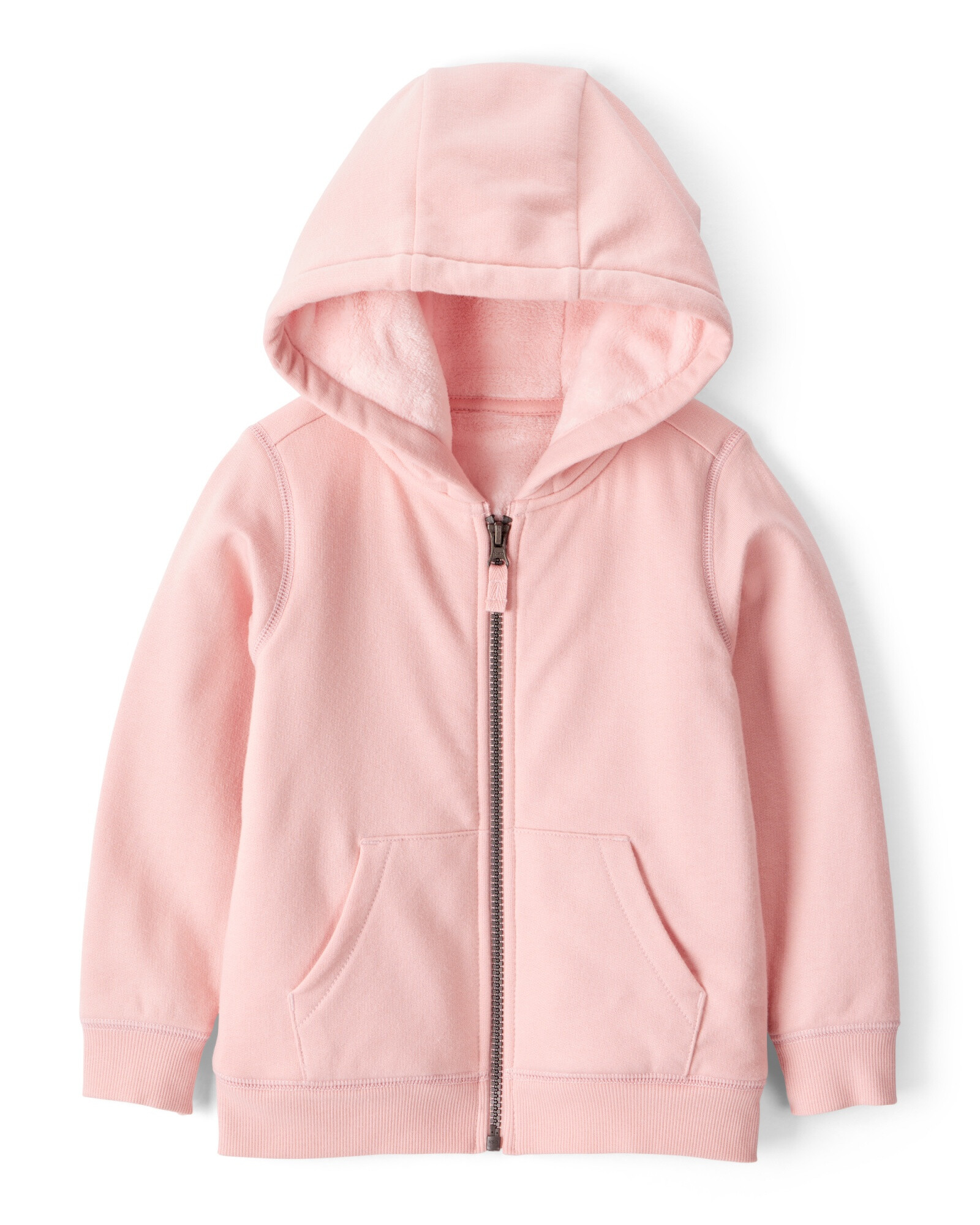 Campera de algodón con forro polar, rosa Sin color
