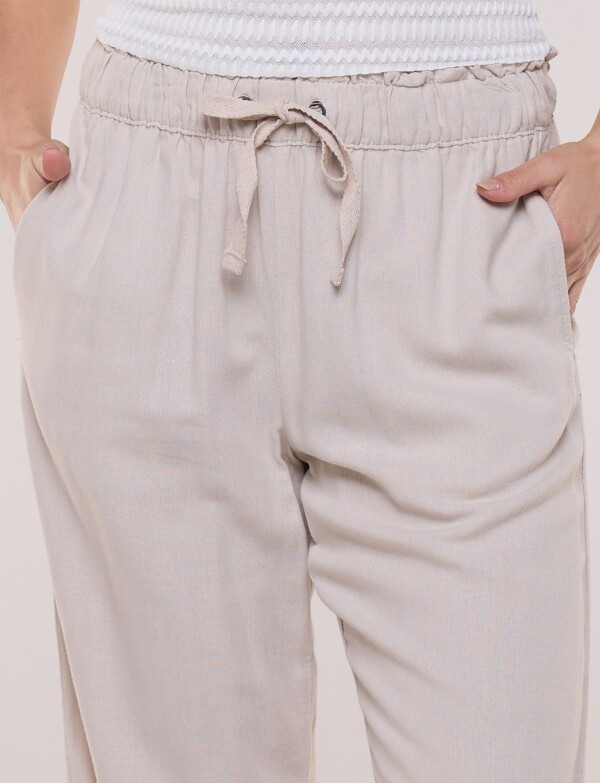 Capri Pull On Lino Con Cordón Ajustable BEIGE