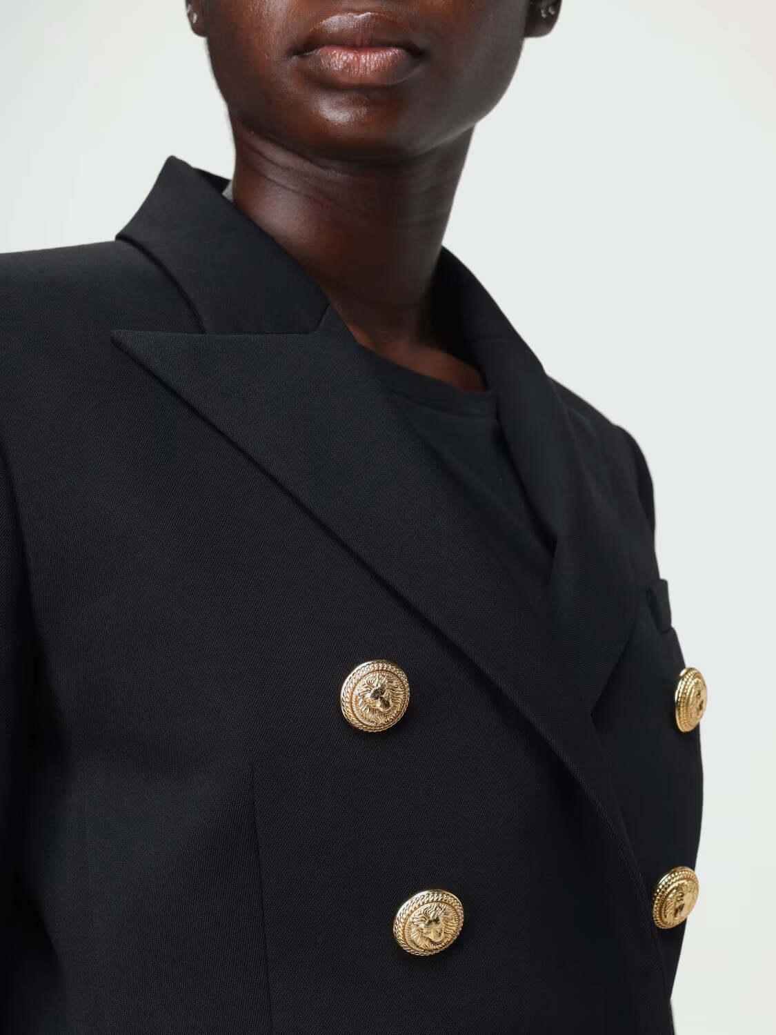 BALMAIN - BLAZER ENTALLADO 6 BOTONES Negro