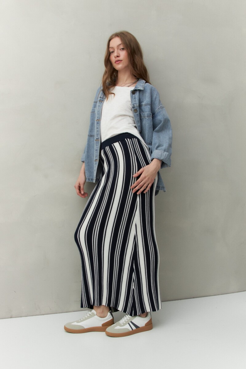 FALDA ROSALINE Blanco/Azul