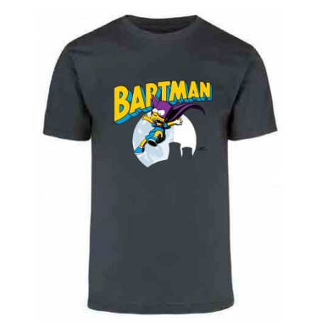 Camiseta Remera a la Base Simpsons Bartman GRIS-OSCURO