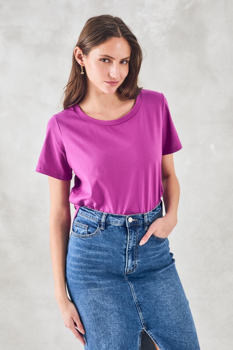 Remera Algodón Peinado - Magenta 