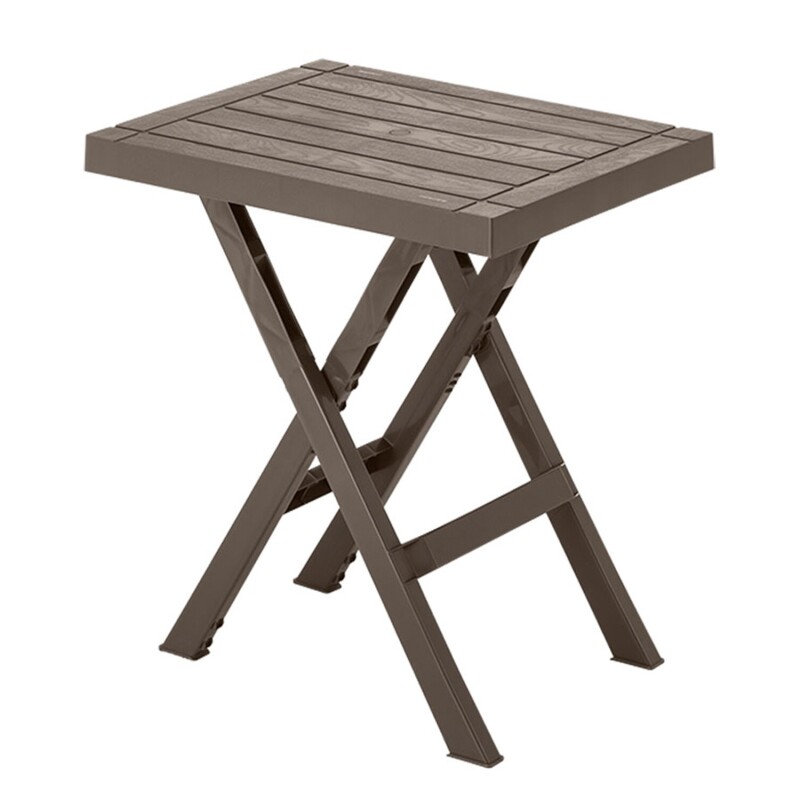 Mesa de jardín plegable en plástico Rimax Barú Mocca