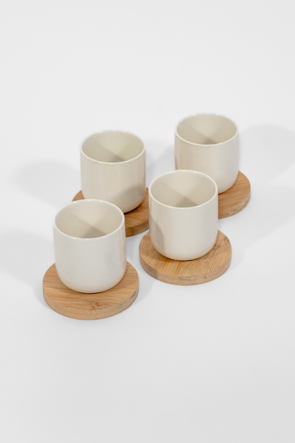 Taza Café Con Plato, Set 4. Color Unico