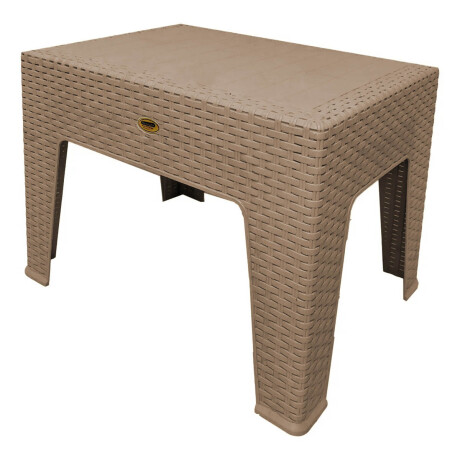 Mesa Ratona Auxiliar Jardín Patio Rattan Exterior UV Capuccino