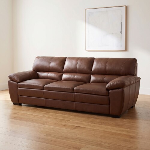 Sillón %100 Cuero - 3 Cuerpos - Premium Caramelo