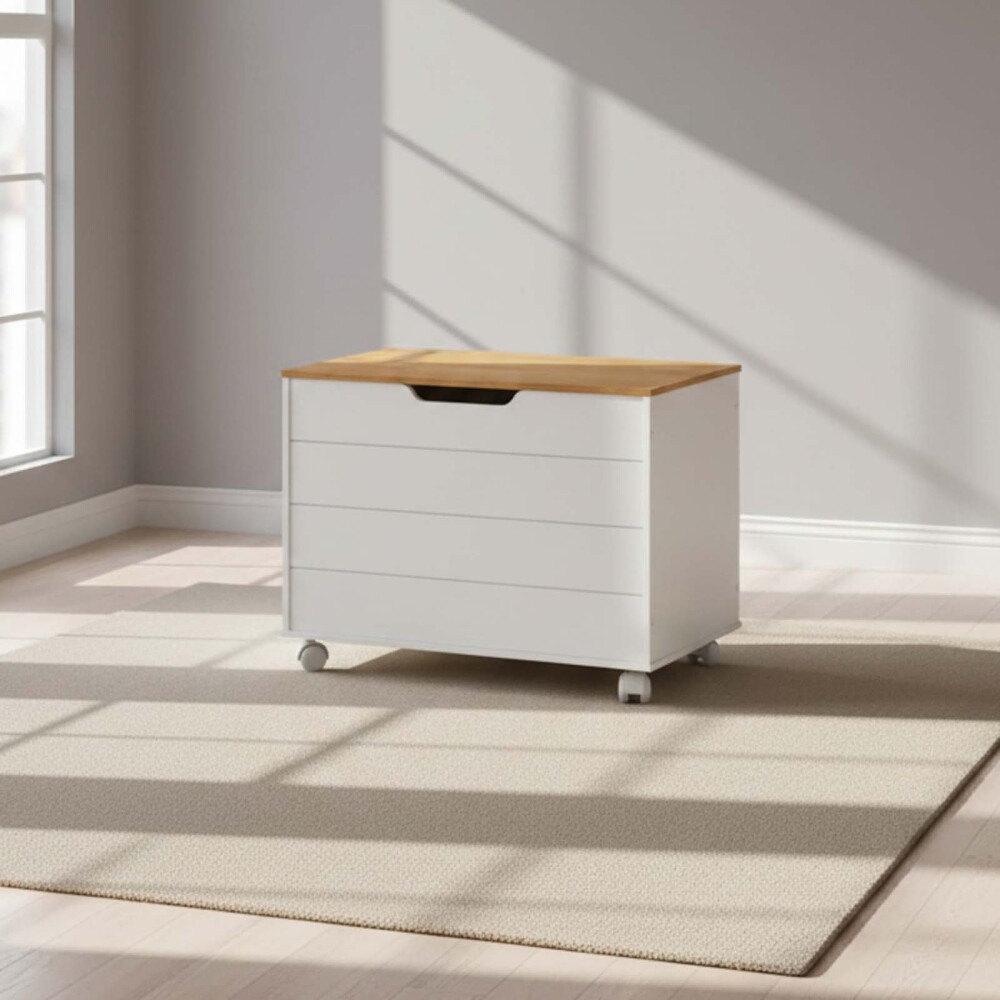 PIE DE CAMA / BAUL MDF-Y-MADERA BLANCO TUTTO