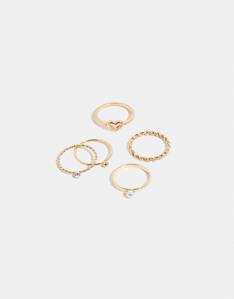 Sets Anillos Metal Set Anillos De Metal - Dorado