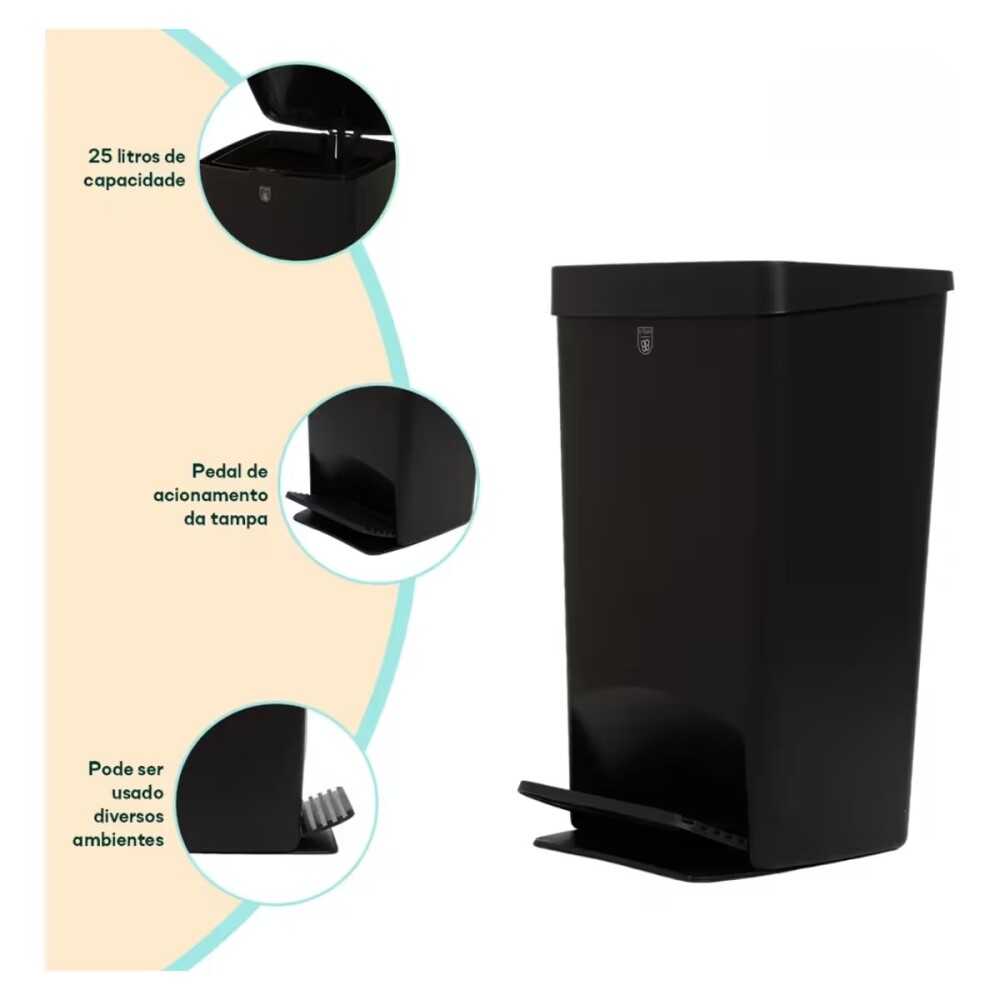Papelera negra 25 litros Papelera Negra 25 Litros