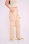 Pantalón cargo de gabardina Beige