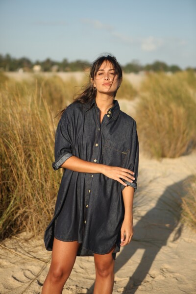 CAMISA MEN JEAN SS25 Azul