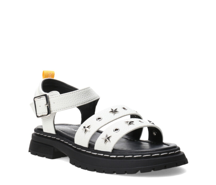 Sandalias de Niña MINI Miss Carol Tartan Con Tachas Blanco