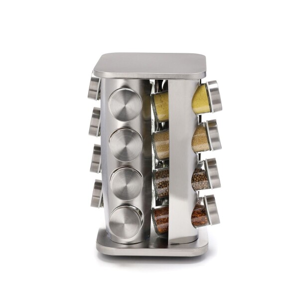Especiero Giratorio 16 Frascos Vidrio Para Condimentos Cocina Acero Inoxidable Imback Especiero Giratorio 16 Frascos Vidrio Para Condimentos Cocina Acero Inoxidable Imback