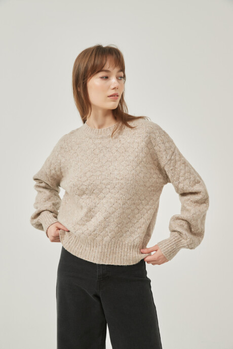 Sweater Glossy Beige Melange