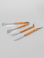 Accesorios Para Parrilla Set De 3 Piezas. Pinza, Pincho Y Cuchil Color Unico
