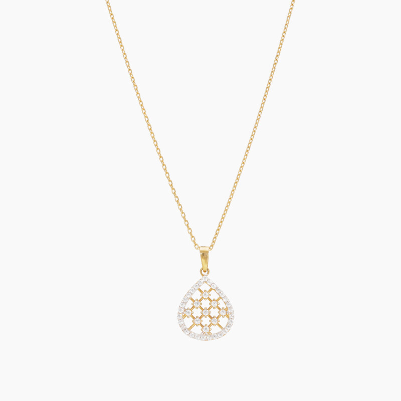 Cadena en oro 18K con colgante de circonias Cadena En Oro 18k Con Colgante De Circonias