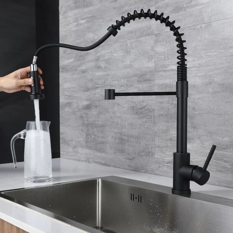 Canilla Cocina Grifo Monocomando Griferia Flexible Negro Canilla Cocina Grifo Monocomando Griferia Flexible Negro