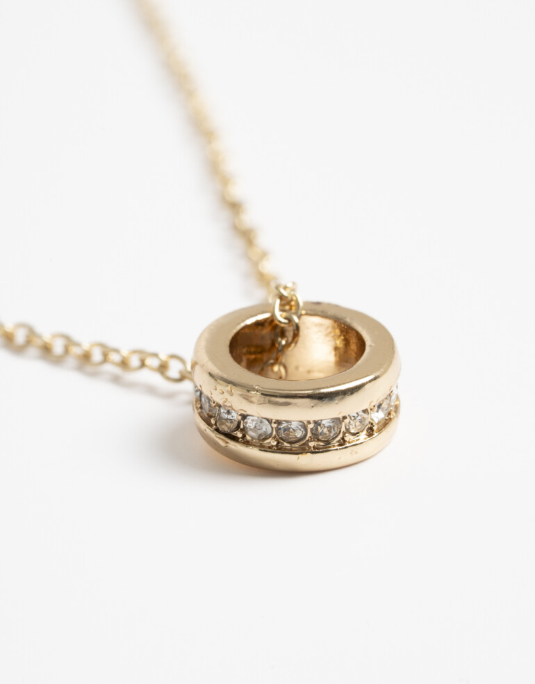 Cadena Corta con Dije Strass Collar Con Dije Ruedita - Dorado