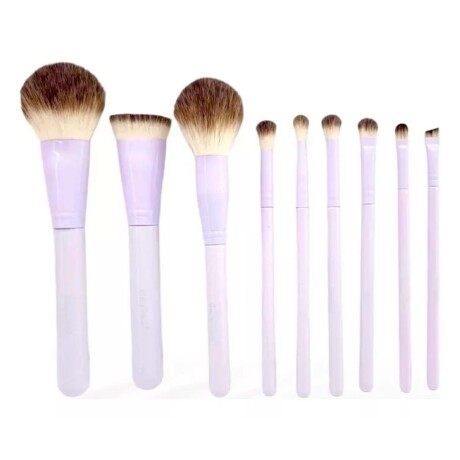 Set de Brochas Completo Pinceles Maquillaje Lila