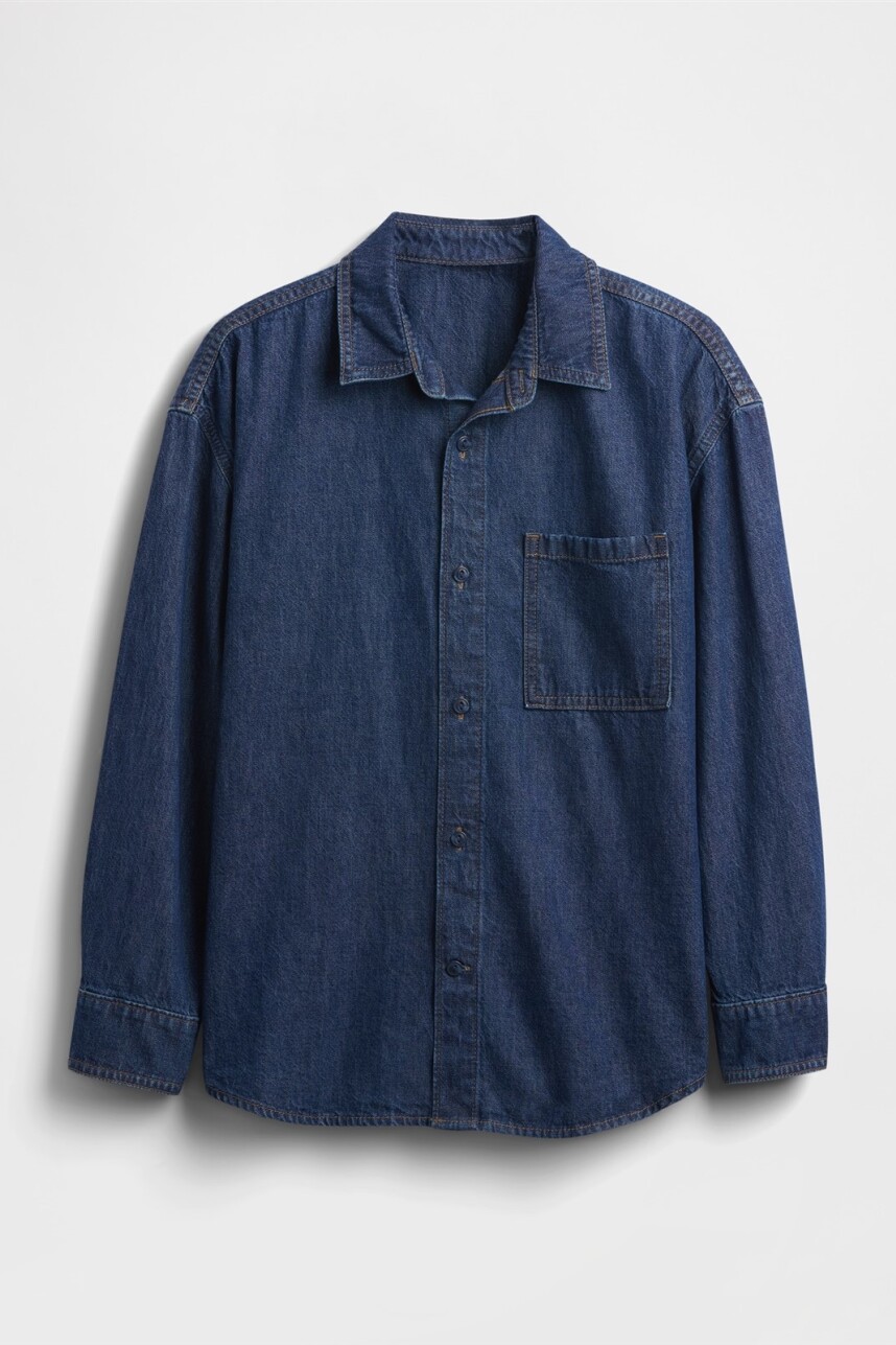 Camisa De Jean Niño Dark Wash