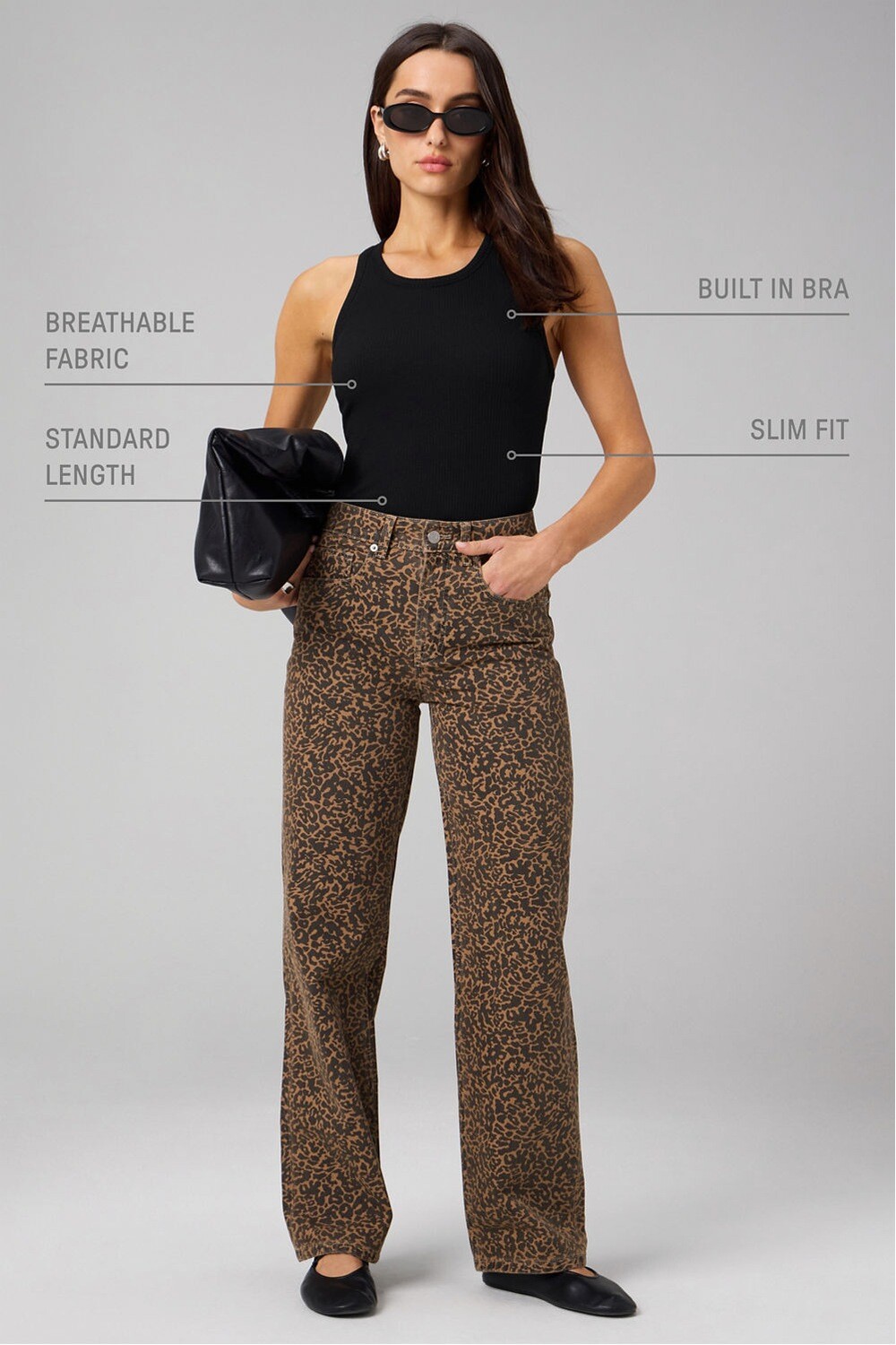 Bividi Modal Rib High Neck Built-In Bra Tank Mujer Brutalist Khaki