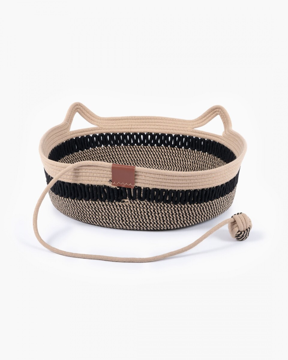 Cama/Cesto tejido c/cuerda CAT BLACK, 35*13cm - Cama/cesto Tejido C/cuerda Cat Black, 35*13cm 