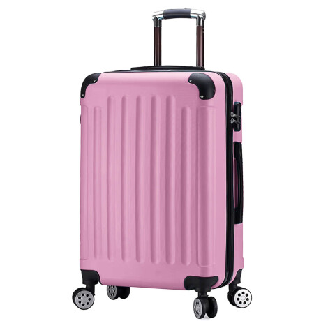 Valija Rígida 20'' Resistente Impermeable 4 Ruedas Rosa1