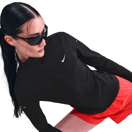 Remera Nike Swift Dri-Fit Full-Zip Alto-Layer Running Top de Mujer Negro