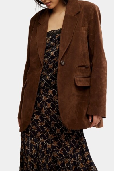 PAPER CUT VEGAN BLAZER Marron